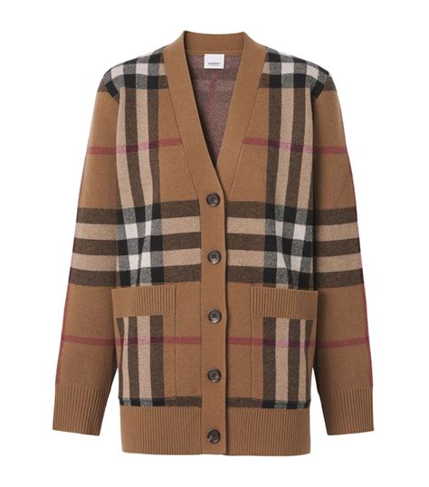 girls' burberry cardigan|Burberry check cashmere cardigan.